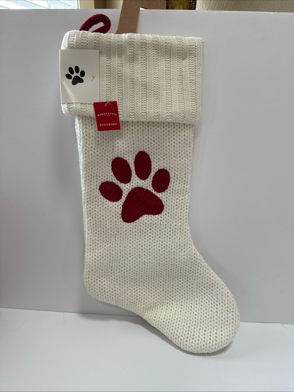 Pet Paw Knit Stocking - wondershop 18 inch long